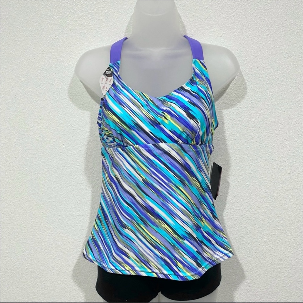 NWT purple blue green tankini swimsuit tank top cami shirt